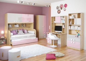 Детская комната Грэйси (Розовый/Серый/корпус Клен) в Садовом - sadovyj.mebel54.com | фото