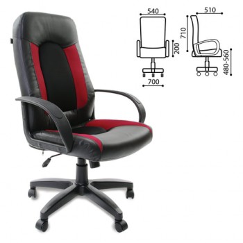 Кресло офисное BRABIX Strike EX-525 (черно-красный) в Садовом - sadovyj.mebel54.com | фото