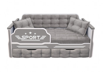 Кровать 160 серии Спорт 2 ящика 45 Серый (подушки) в Садовом - sadovyj.mebel54.com | фото