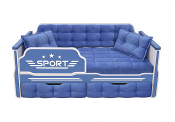 Кровать 170 серии Спорт 2 ящика 85 Синий (подушки) в Садовом - sadovyj.mebel54.com | фото