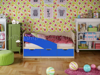 Кровать Бабочки 2,0м (Синий матовый) в Садовом - sadovyj.mebel54.com | фото