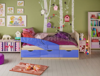 Кровать детская 1,8м Дельфин (Синий металлик) в Садовом - sadovyj.mebel54.com | фото