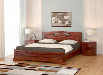 Кровать Карина-7 из массива сосны 1400*2000 Орех в Садовом - sadovyj.mebel54.com | фото
