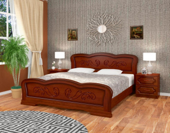 Кровать Карина-8 из массива сосны 1400*2000 Орех в Садовом - sadovyj.mebel54.com | фото