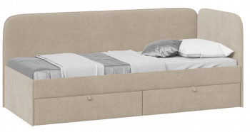 Кровать «Молли» с мягкой обивкой (900) тип 1 (Микровелюр Scandi Cream 03) в Садовом - sadovyj.mebel54.com | фото