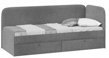 Кровать «Молли» с мягкой обивкой (900) тип 1 (Микровелюр Scandi Graphite 22) в Садовом - sadovyj.mebel54.com | фото