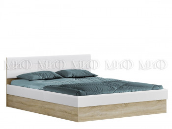 Кровать с подъемным механизмом 1,6 спальня Фортуна (Дуб сонома/белый глянец) в Садовом - sadovyj.mebel54.com | фото
