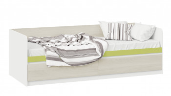 Кровать «Сканди» с 2 ящиками Дуб Гарден/Белый/Зеленый в Садовом - sadovyj.mebel54.com | фото