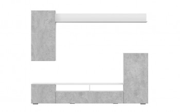 Мебель для гостиной МГС 4 (Белый/Цемент светлый) в Садовом - sadovyj.mebel54.com | фото